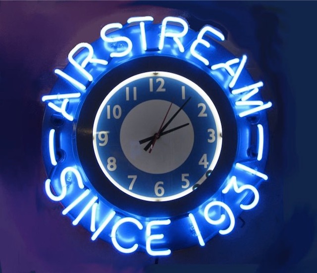 Airstream neon clock
